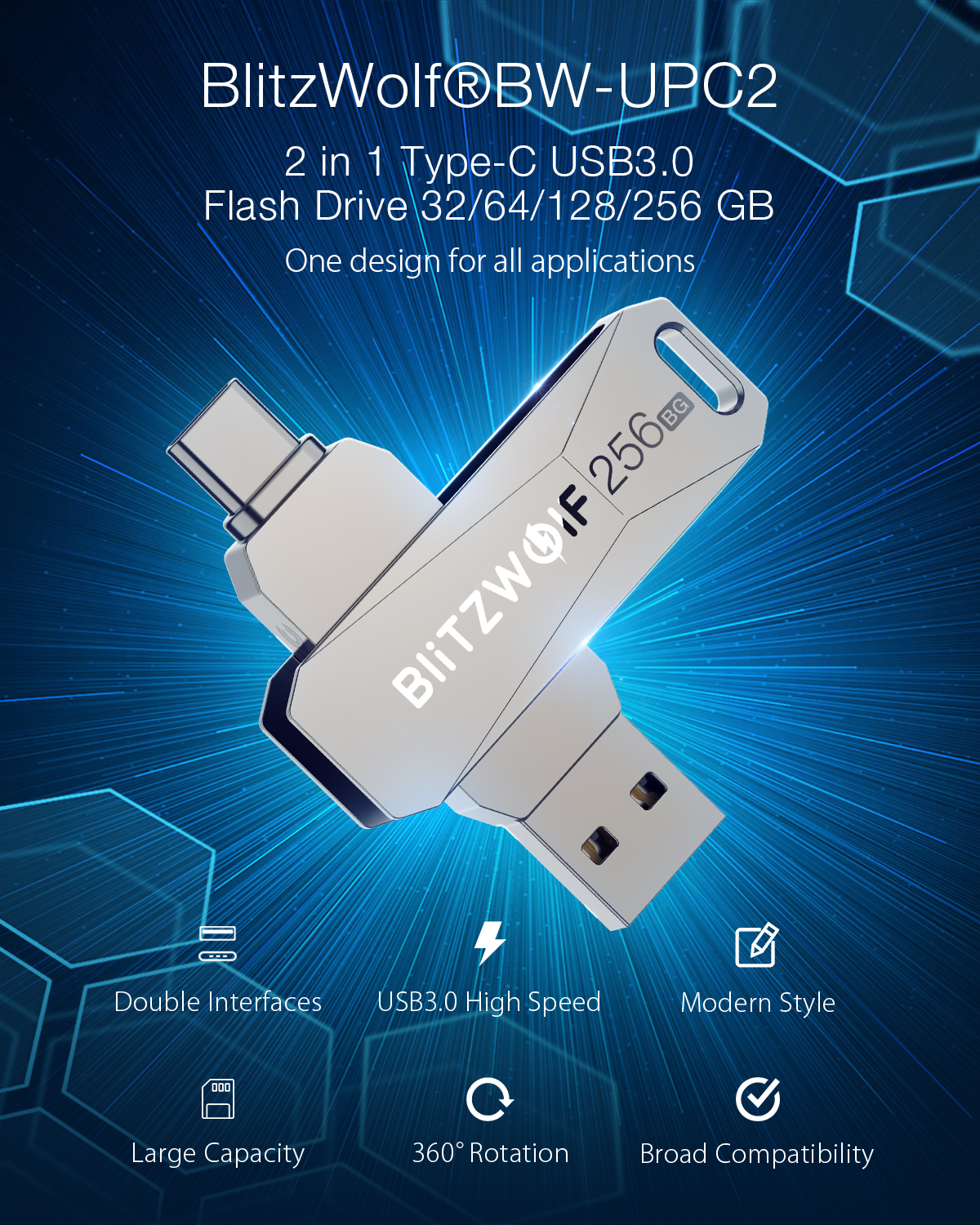 BlitzWolf-BW-UPC2-256GB-USB-Disk-2-in-1-Typ-C-USB30-Flash-Laufwerk-Ultraschneller-Datenuumlbertragun-1993765-1